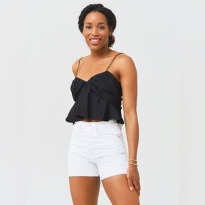 NWT FRAME
Shirred Flounce Tank Top